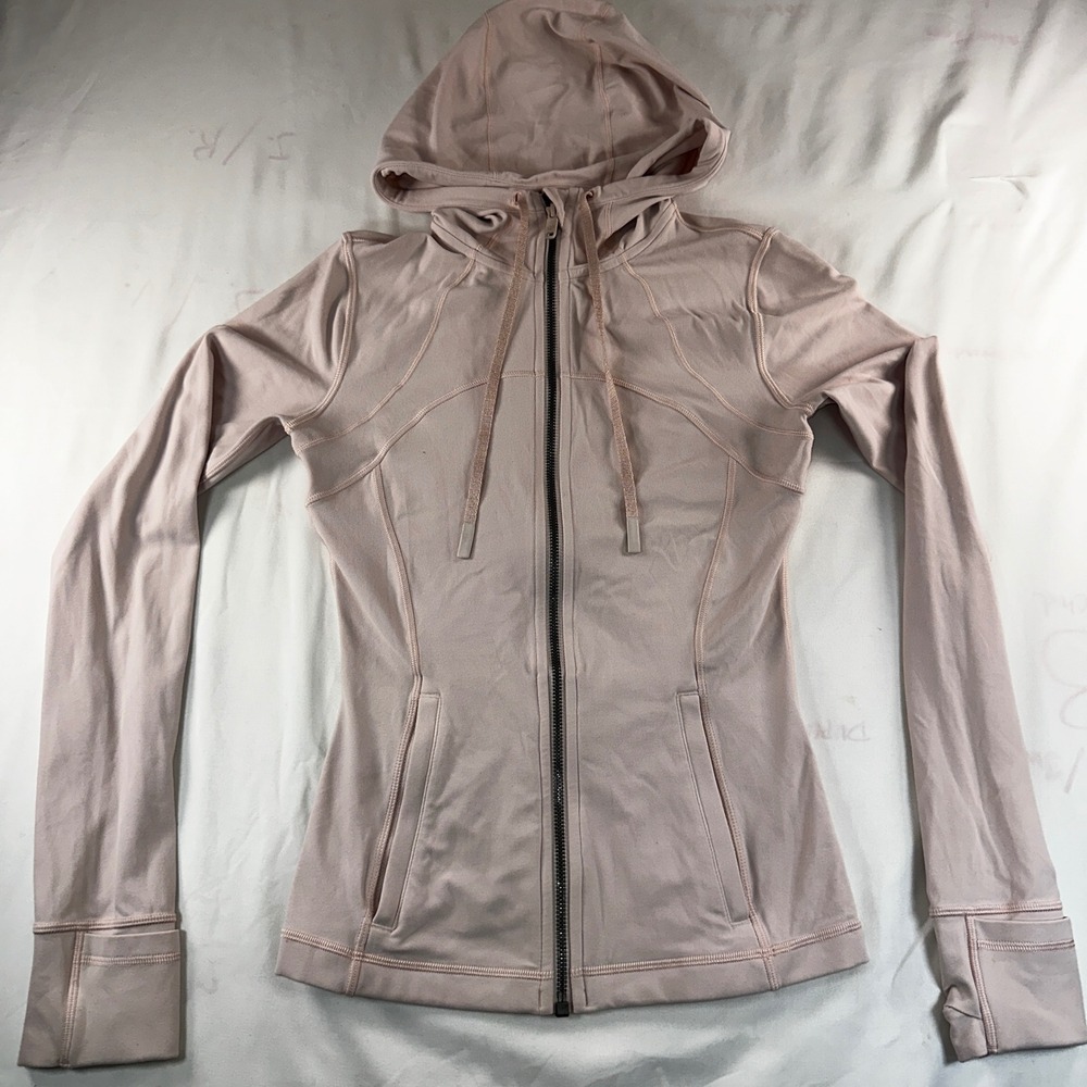 Lululemon Hooded Define Jacket Pink Nulu Size 4 Full Zip Yoga Training Coat